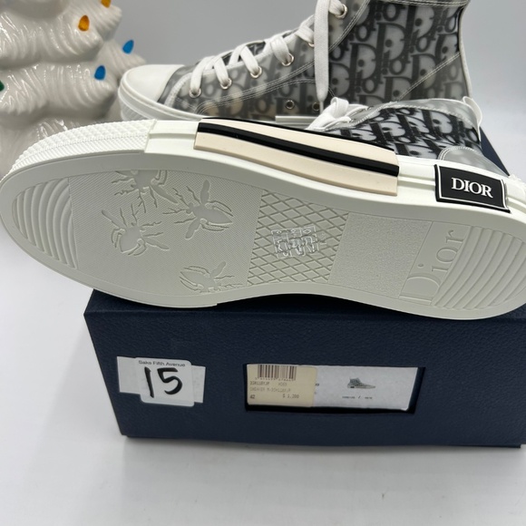 Men’s B 23 high top canvas oblique sneakers size 42 made in Italy - Picture 7 of 13